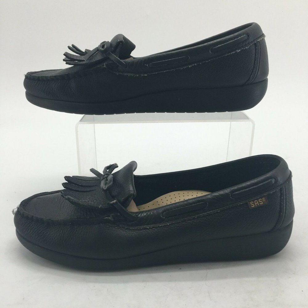 SAS Tripad Comfort Women 10M Fringe Bow Loafer Bla